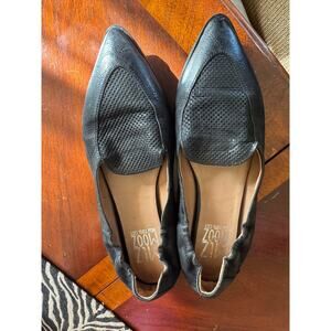 Miz Mooz New York City Ladies 41 Black Leather Flats Shoes